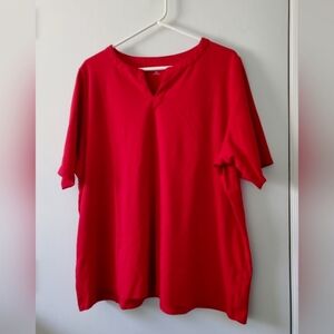 Lands' End Womens Red Short Sleeve Tee Size 2X